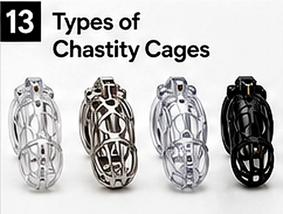 Generic examples of different chastity cage materials and design profiles