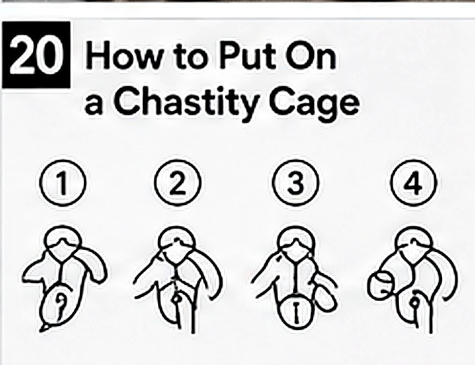 Five-step assembly sequence for a ring-based chastity cage