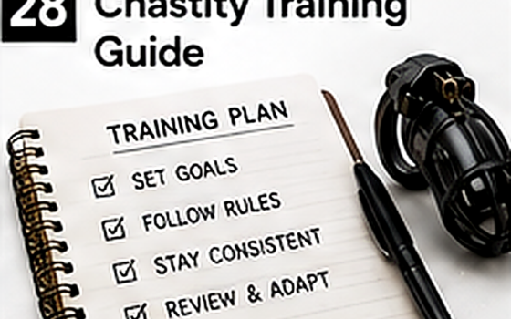 Gradual chastity training log with sessions, rest and review