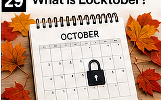 October calendar and open padlock explaining the Locktober challenge